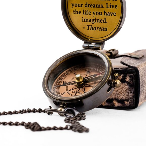 Brass Pirates Compass 2 Inch Authentic Nautical Navigation Compass gift for him - Picture 12 of 15